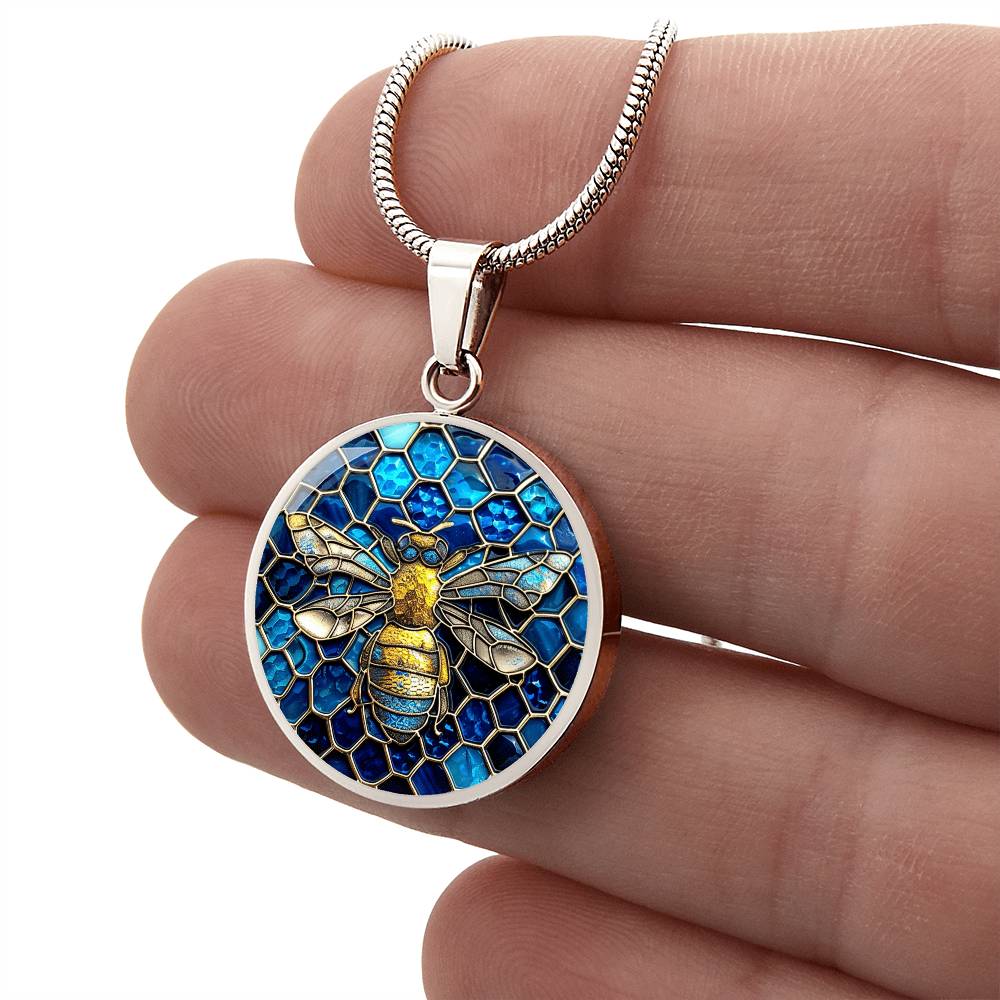 Bee Charm, Faux Stained Glass Bee Pendant, HoneyBee Charm, Bee Lover Gift