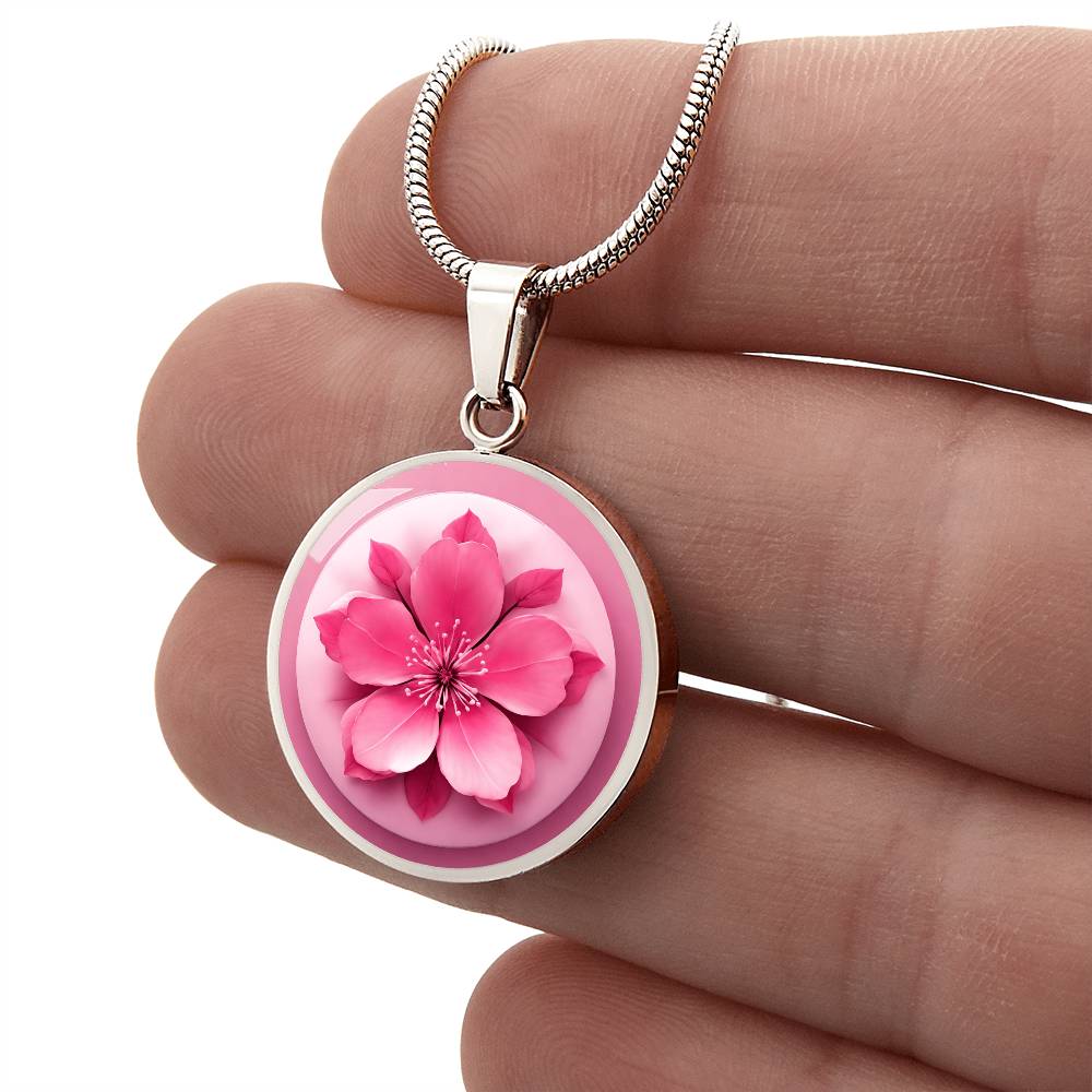 Sakura Cherry Blossom Pendant | Pink Sakura Cherry Blossom | Spring Necklace | Sakura Flower Japanese Necklace | Gifts for Her