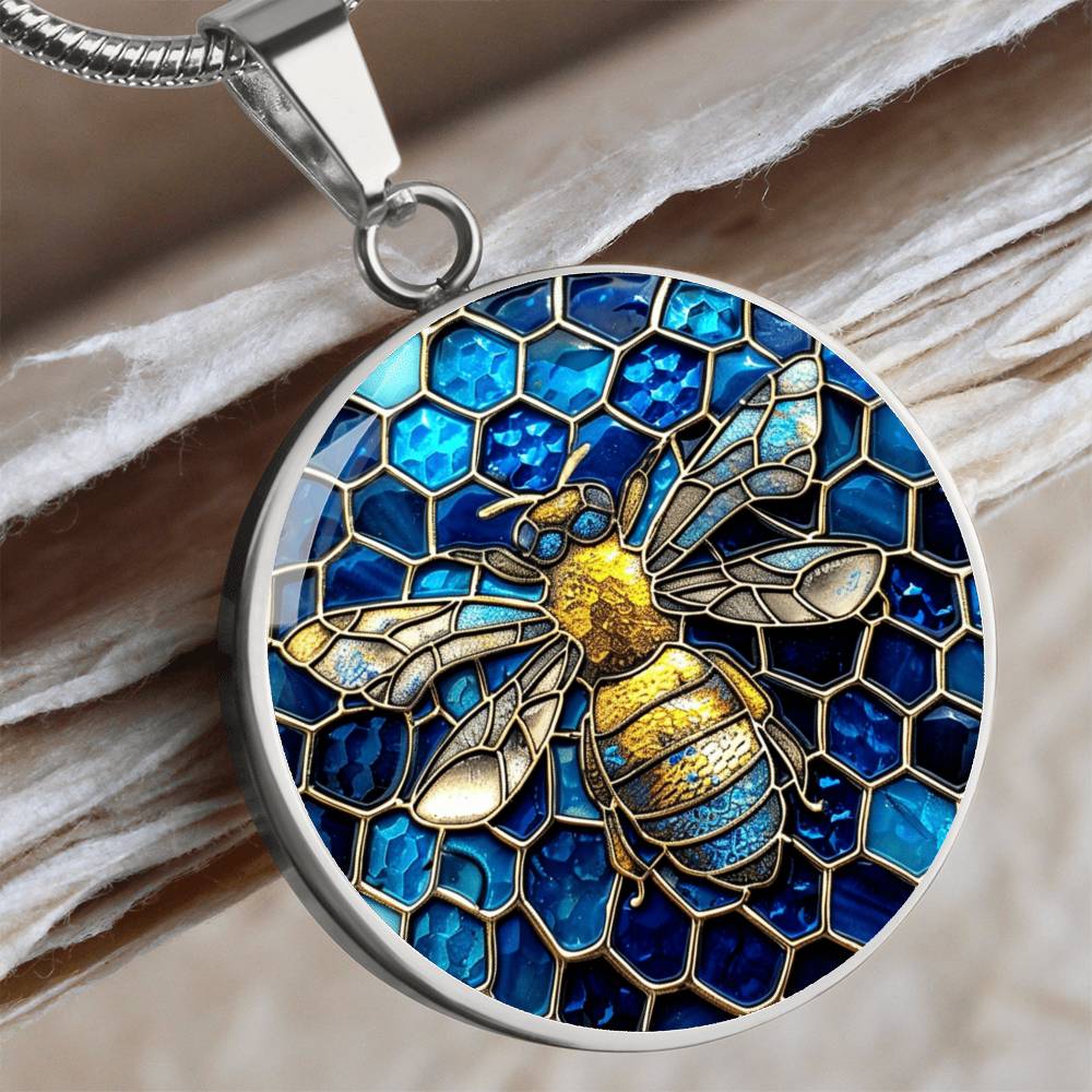Bee Charm, Faux Stained Glass Bee Pendant, HoneyBee Charm, Bee Lover Gift
