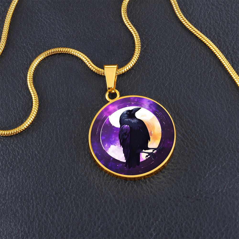 Engraved Raven Necklace | Black Bird Jewelry | Crow Necklace | Spooky Symbolic Gift | Gifts for Her | Goth Necklace