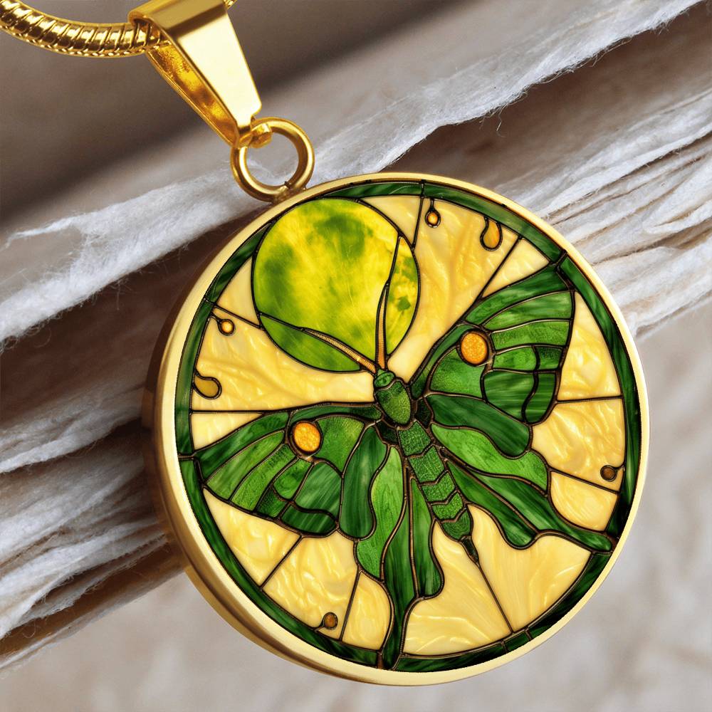 Luna Moth Vintage Necklace | Intuition Jewelry | Whimsical Goth Jewelry | Bug Jewelry