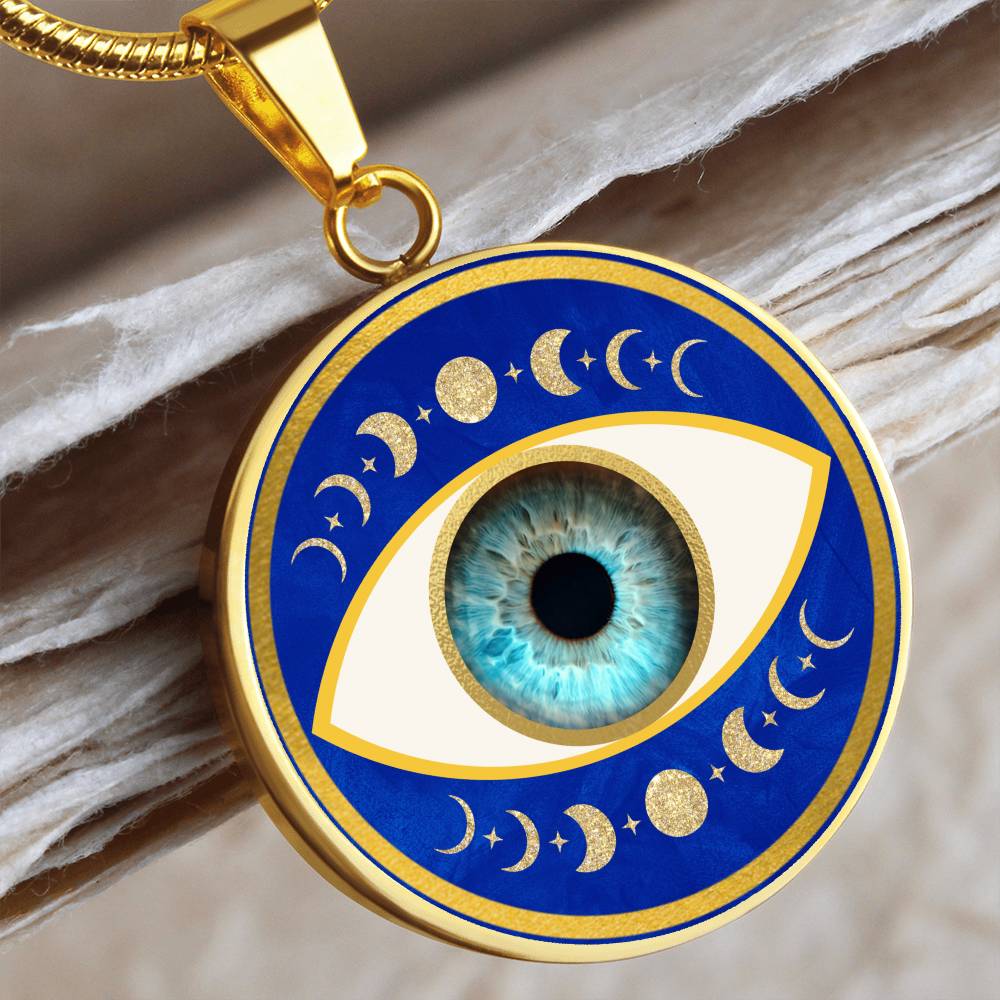 Evil Eye & Triple Moon Pendant