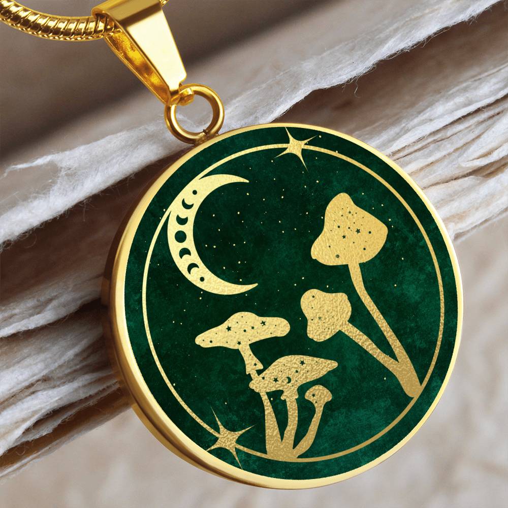 Mushrooms and Moon Pendant