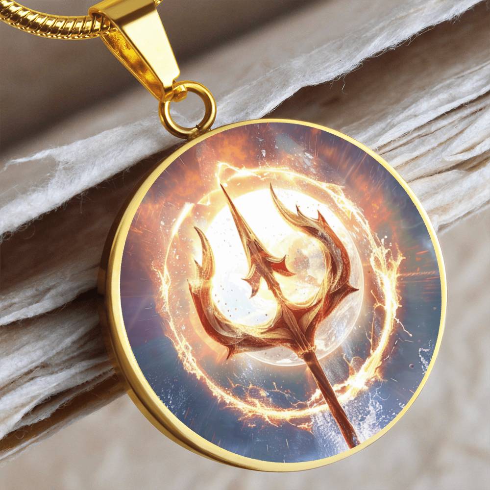 Poseidon Trident Pendant Necklace / Sea God Pendant