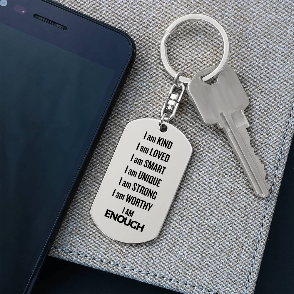 Self Love Keychain, Mental Health Gift, I am Enough, Support Gift