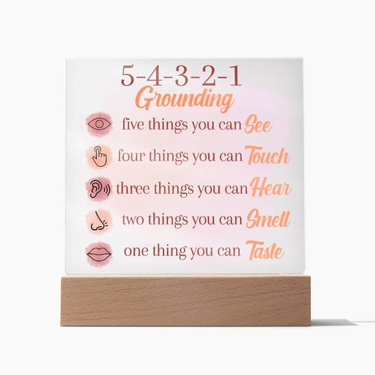5-4-3-2-1 Mindfulness Sign, Mental Health Sign, Grounding Technique | Gift for Therapist