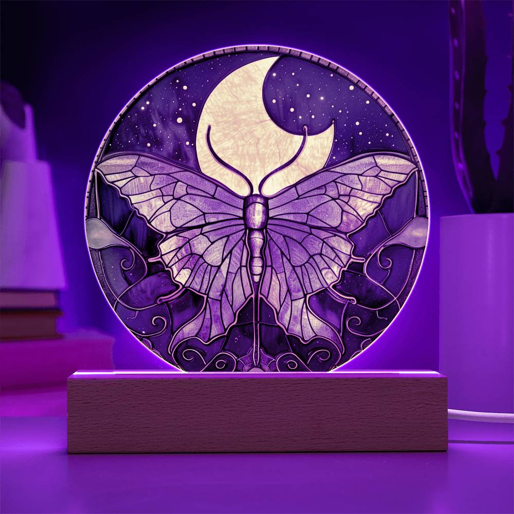 Luna Moth Gothic LED Nightlight | Goth Decor Housewarming Gift | Moon Witch Decor | Astronomy Gift