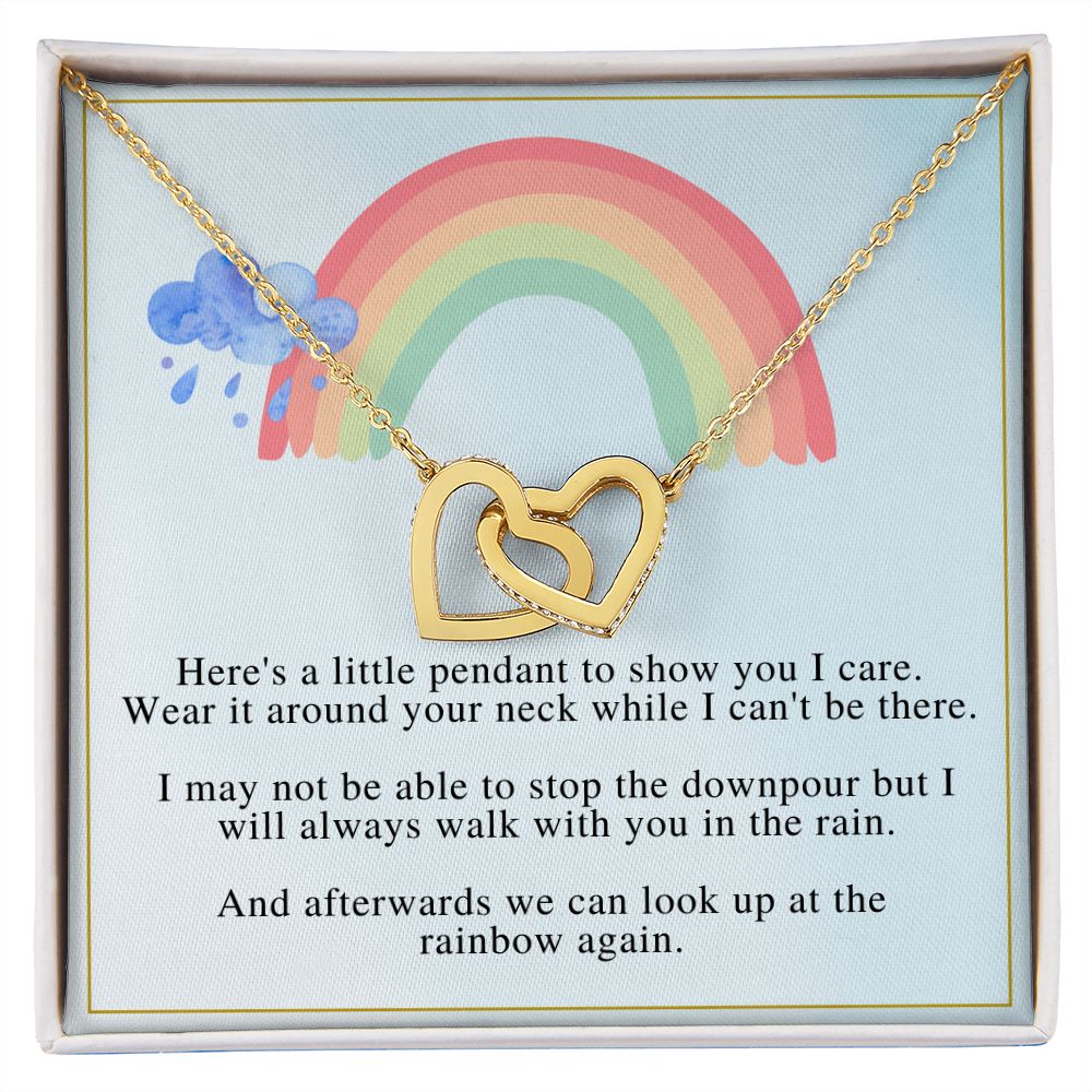 Look Up At The Rainbow - Gift for Friend - Interlocking Hearts