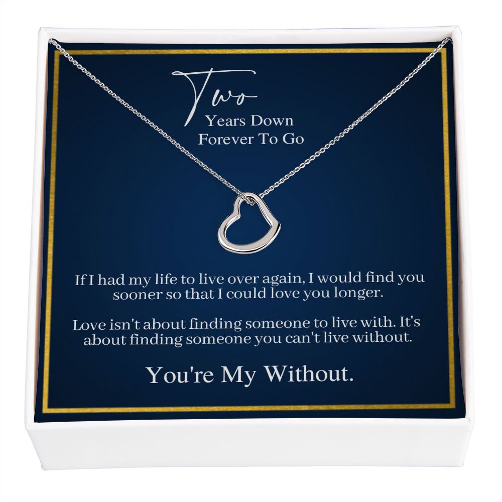 Finding You - 2nd Anniversary Gift - Delicate Heart