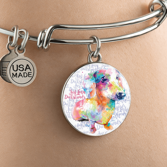 Just Love Dachshunds Bracelet with Personalised Option