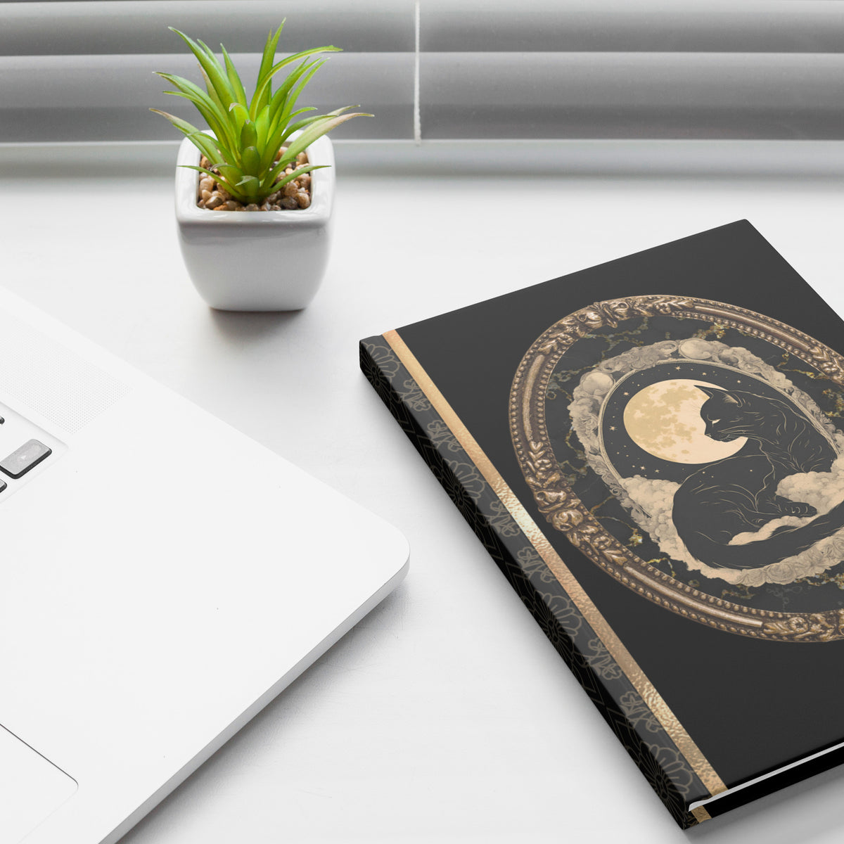 Black Cat Journal | Witchcore Gift | Dark Celestial Notebook Gift | Beautiful Luxury Notebook Gift