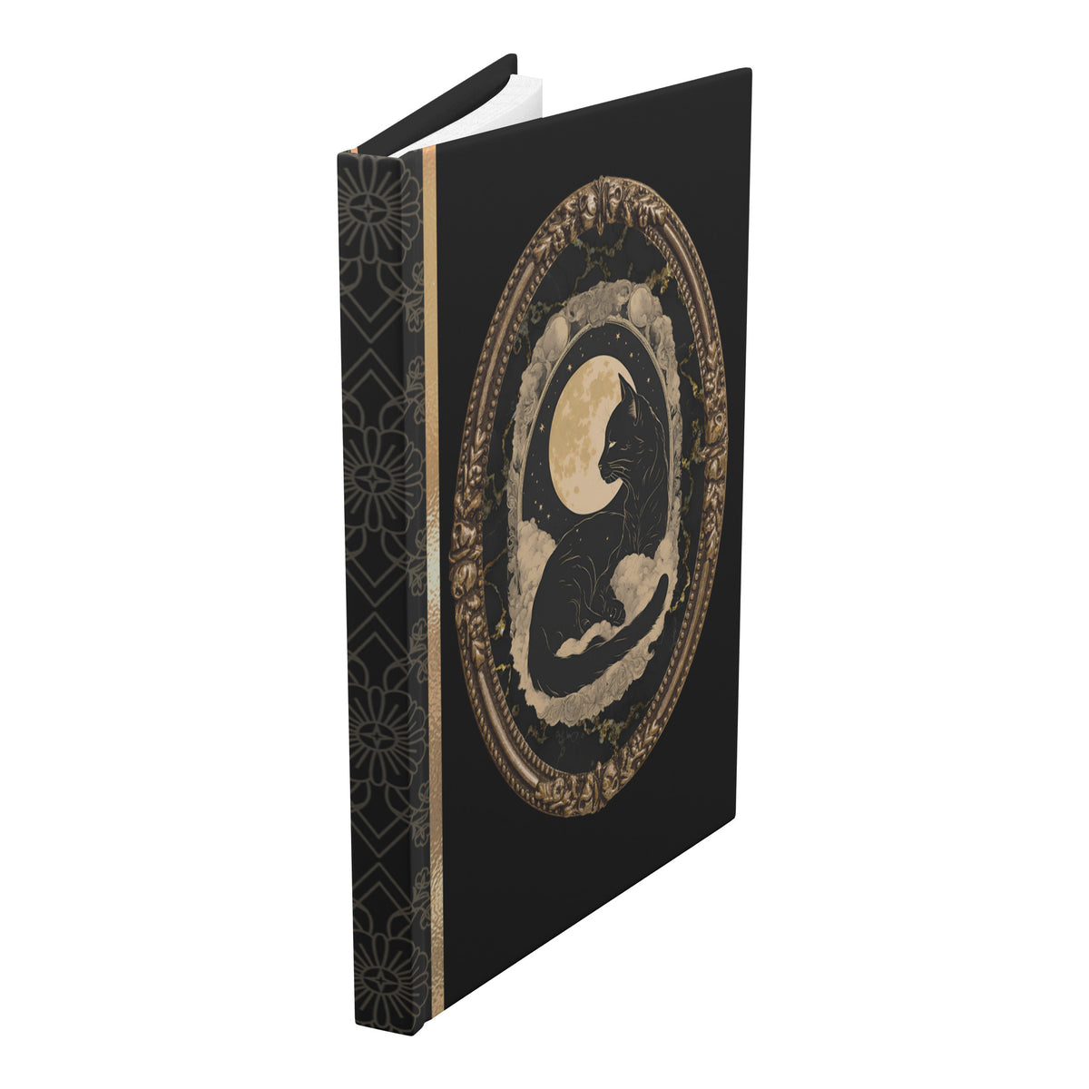 Black Cat Journal | Witchcore Gift | Dark Celestial Notebook Gift | Beautiful Luxury Notebook Gift