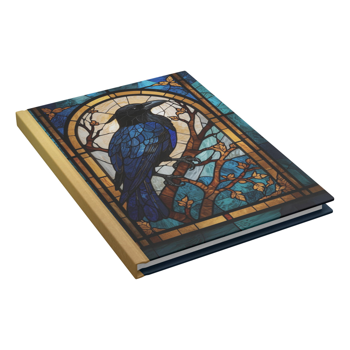 Faux Stained Glass Raven Journal