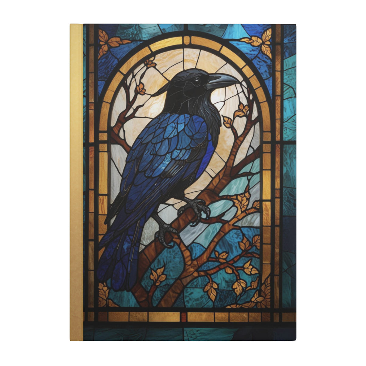 Faux Stained Glass Raven Journal