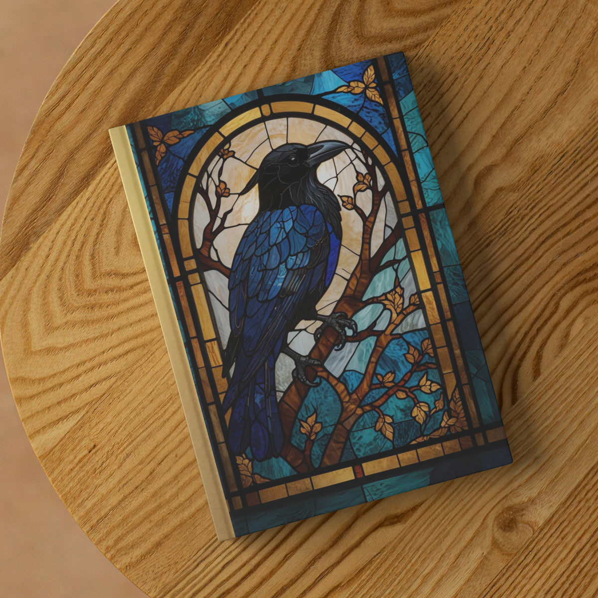Faux Stained Glass Raven Journal
