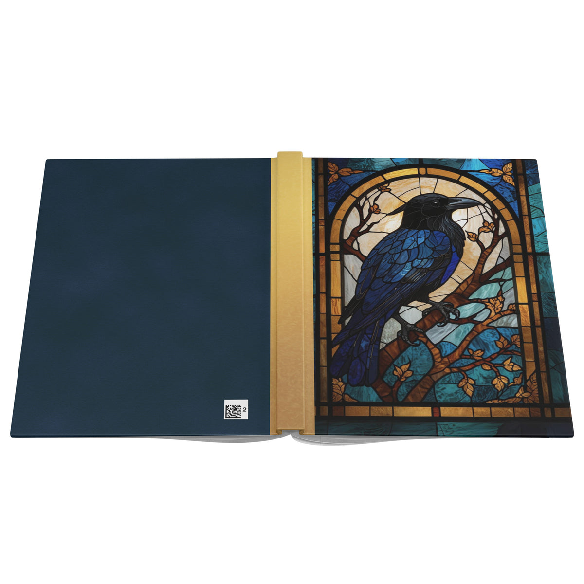 Faux Stained Glass Raven Journal