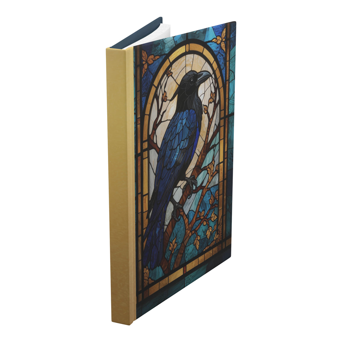 Faux Stained Glass Raven Journal