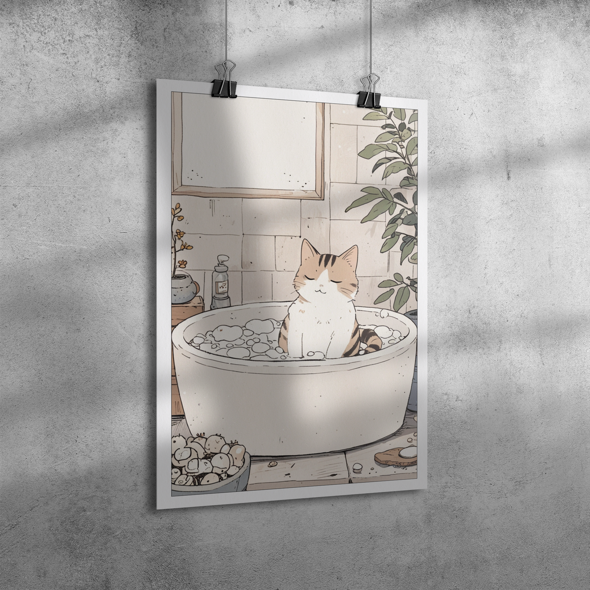 Japanese_Art_Cat_Illustration_12x18_Angle_V_Mockup.png
