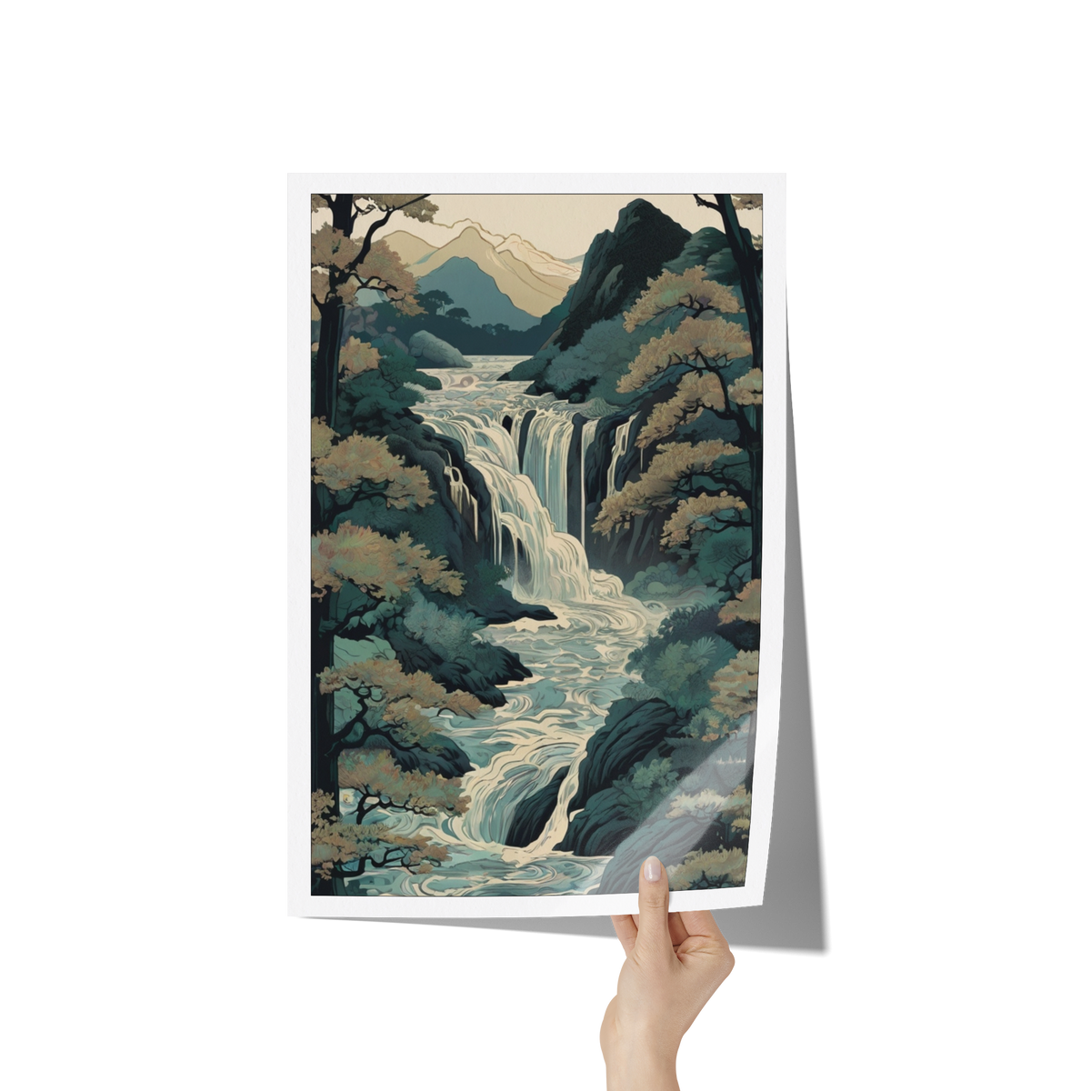 Japanese_Waterfall_Art__Ukiyo-e_Art_12x18_Hand_V_Mockup.png