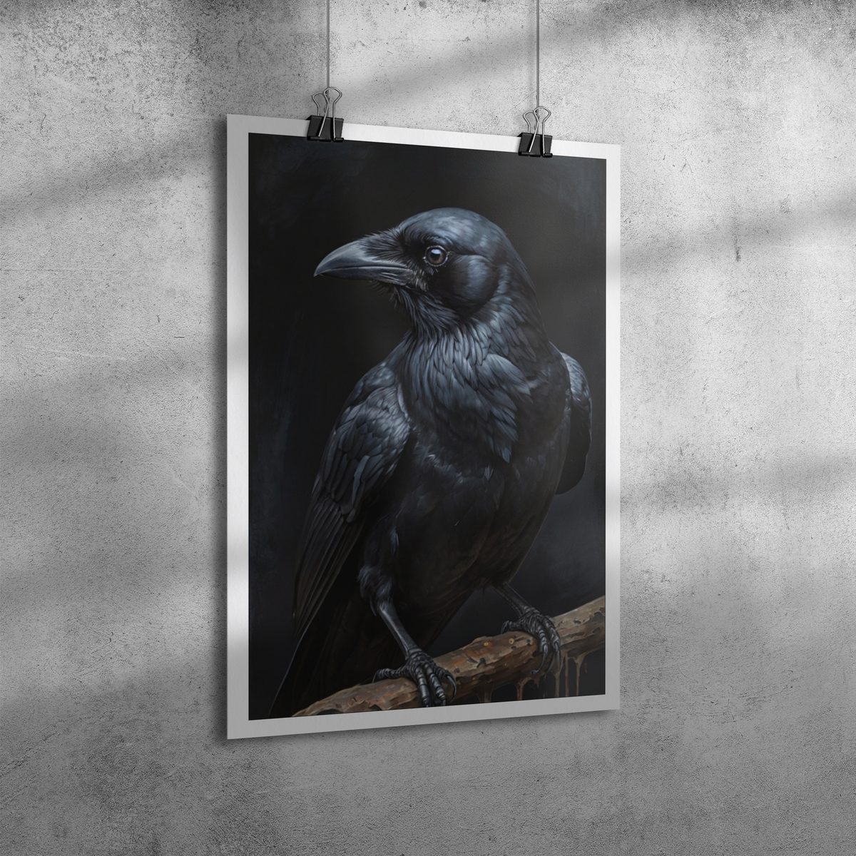 Raven_Wall_Art__Crow_Poster_12x18_Angle_V_Mockup.png