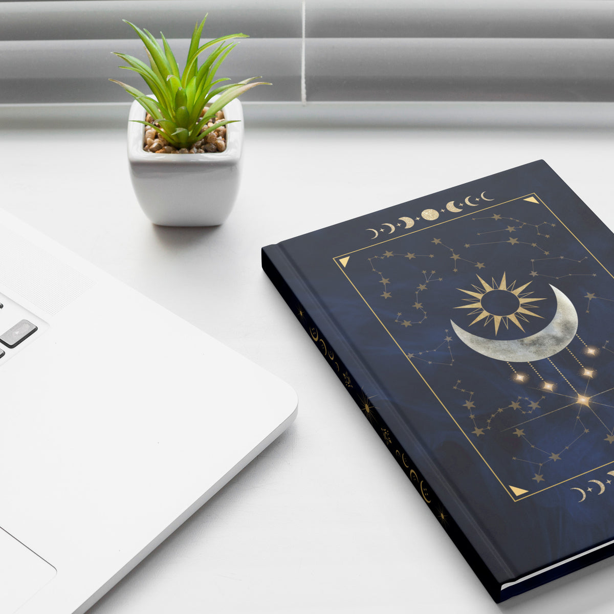 Sun & Moon Phases Journal | Dark Celestial Notebook Gift