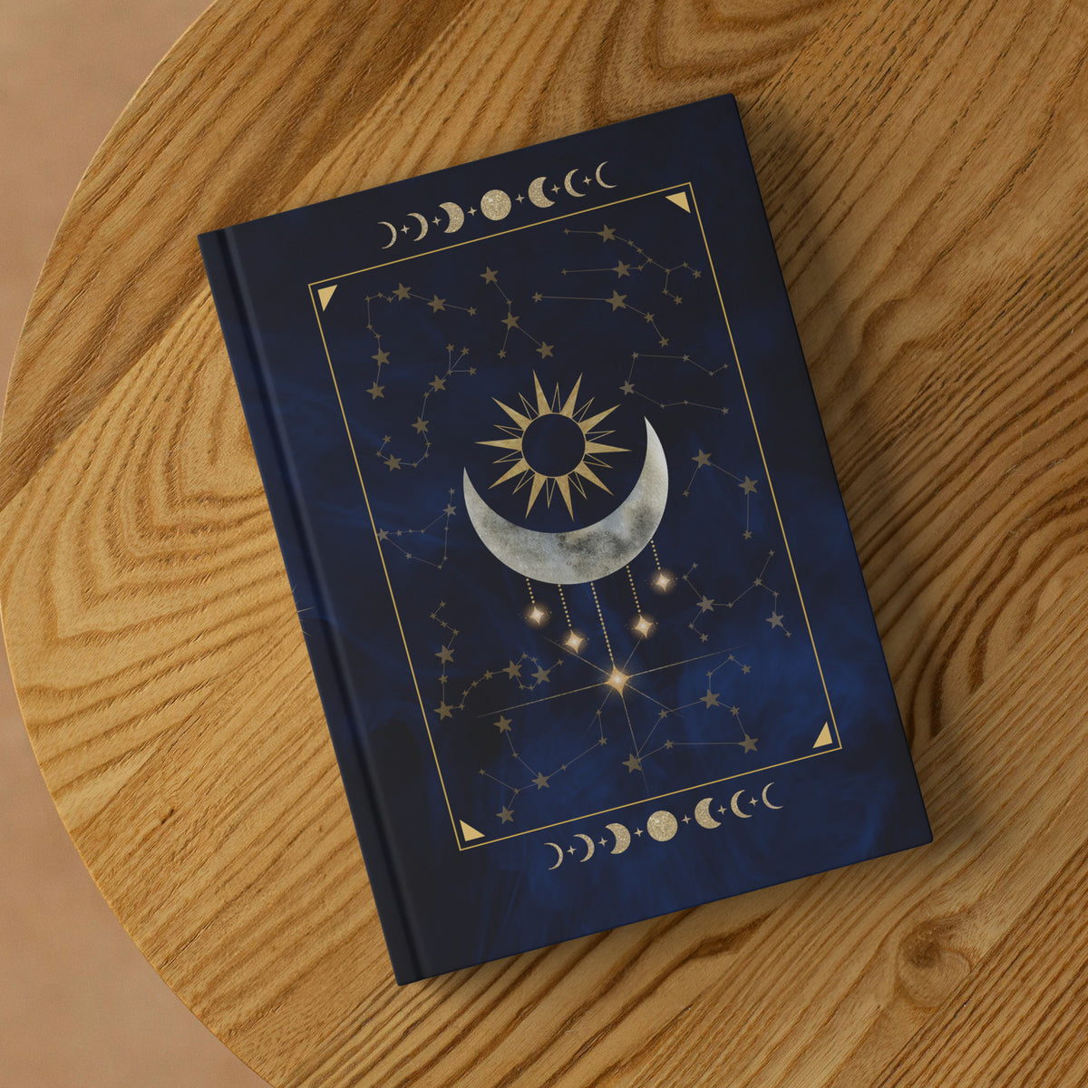 Sun & Moon Phases Journal | Dark Celestial Notebook Gift