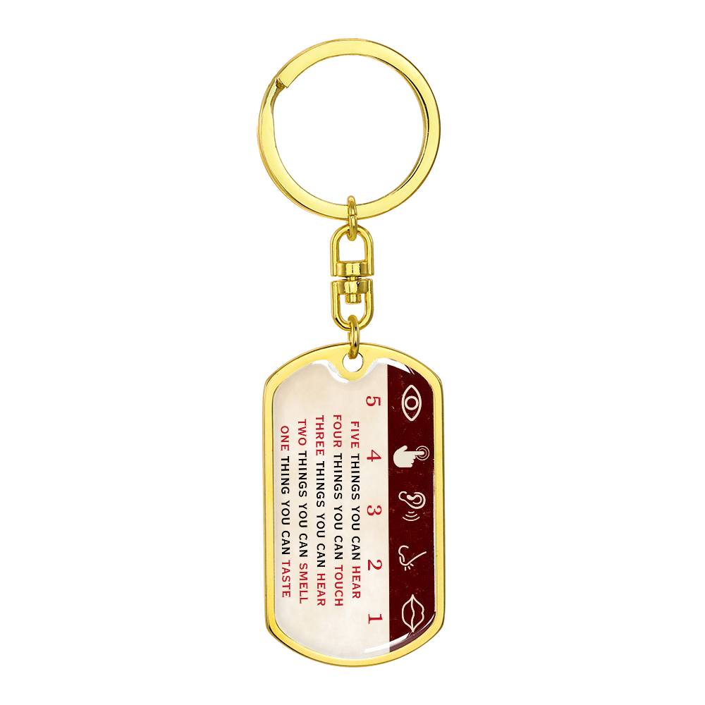 5-4-3-2-1 Mindfulness Keychain, Mental Health Keychain, Gift for Therapist