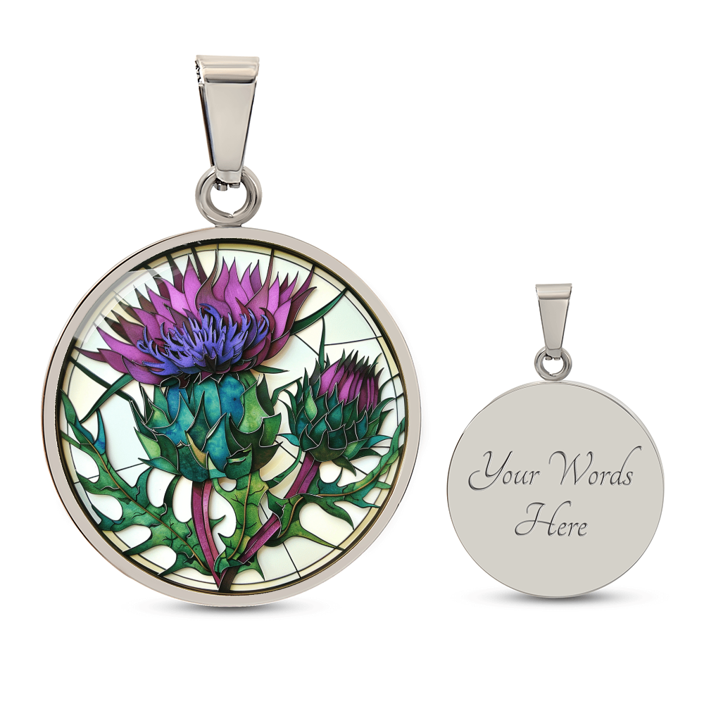 Scottish Thistle Pendant | Faux Paper Scottish Thistle Art