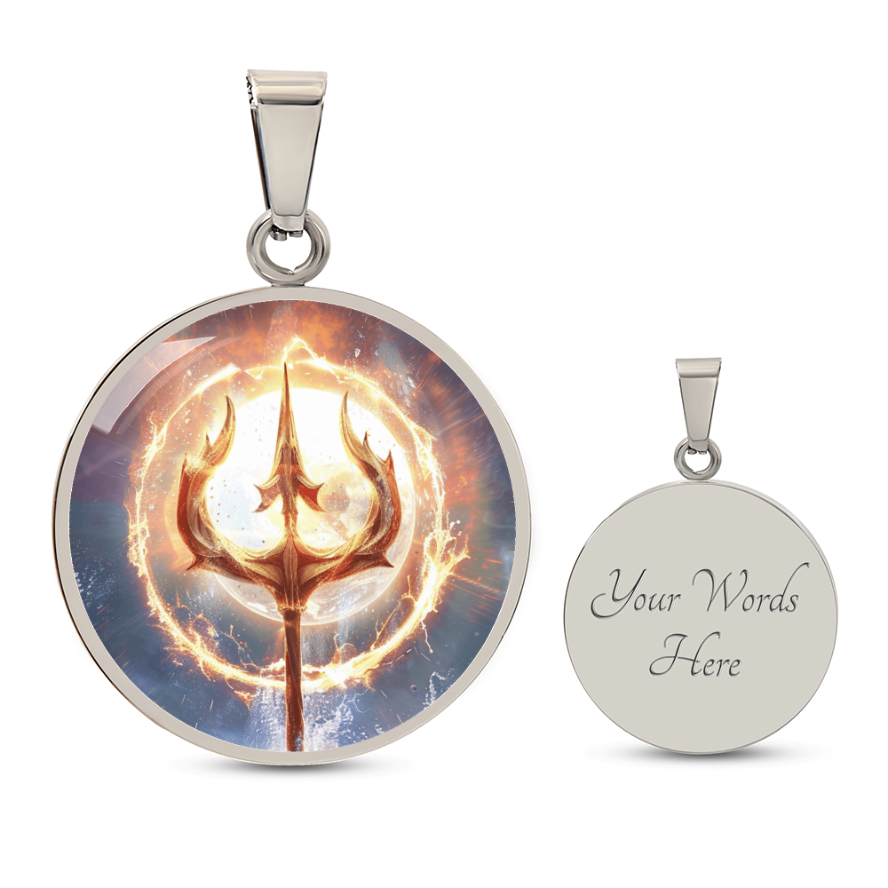 Poseidon Trident Pendant Necklace / Sea God Pendant