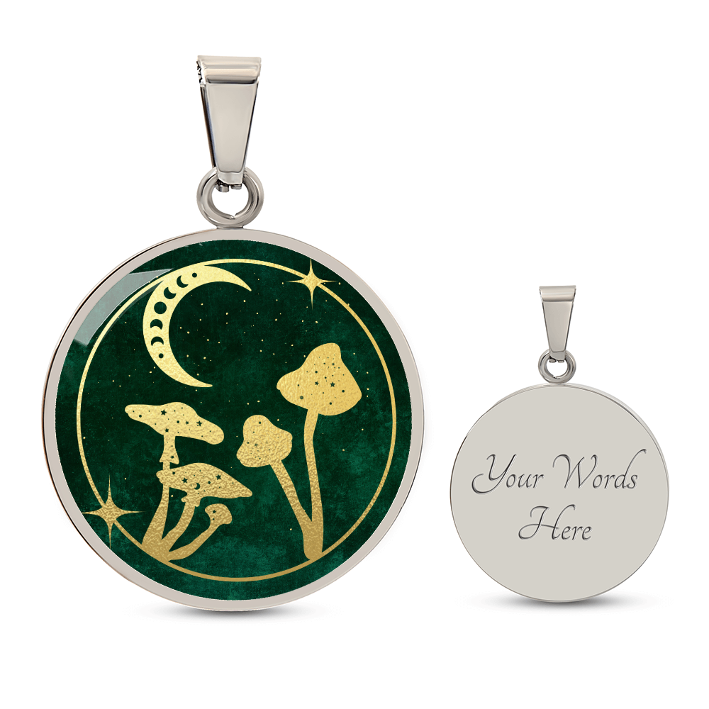 Mushrooms and Moon Pendant