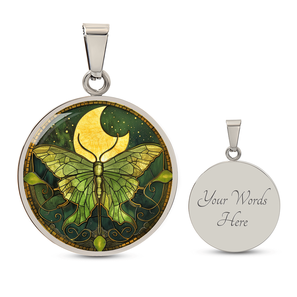 Luna Moth Vintage Necklace | Intuition Jewelry | Whimsical Goth Jewelry  | Bug Jewelry