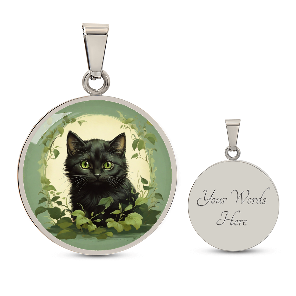 Vintage Cute Black Kitten pendant, cute kitten gift, cat lover pendant or keychain