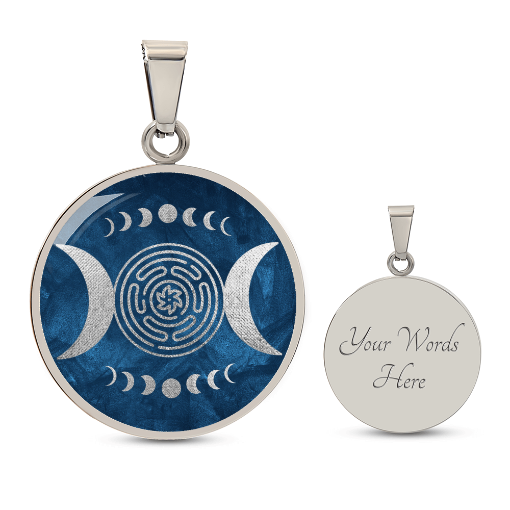 Hekates Magic Necklace, Hekate Pendant, Wheel of Hekate with Triple Moon