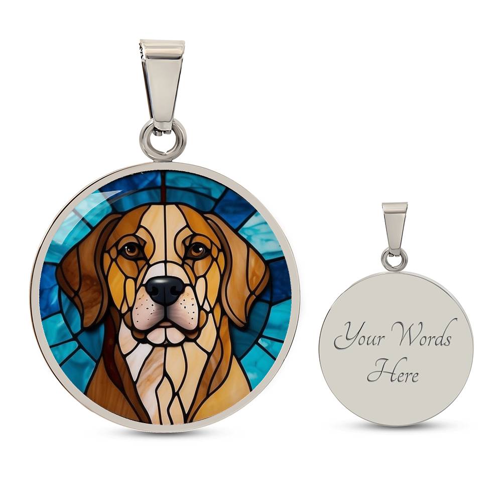 Stained Glass Personalized Pendant Necklace | Animal Lover Gift | Dog Mom Birthday Present | Jewelry For Pet Loss