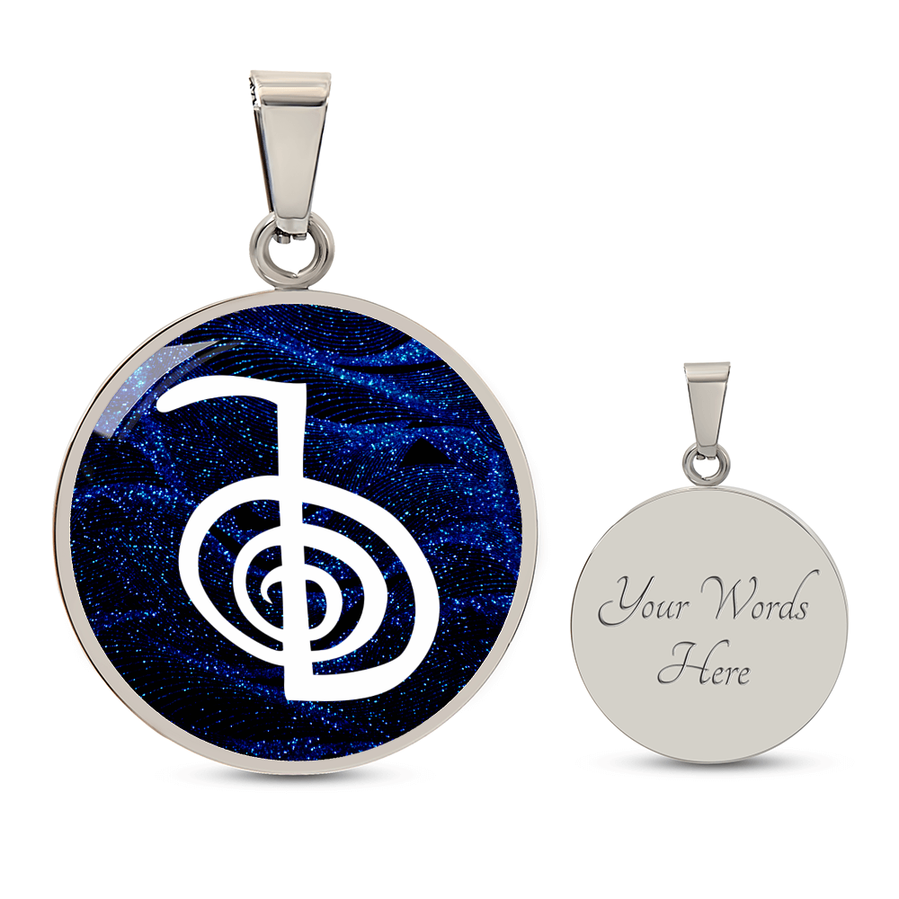 Reiki Symbol Pendant Blue / Reiki Cho Ku Rei Pendant