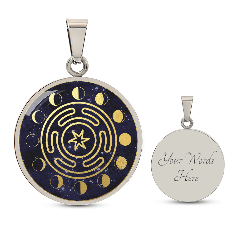 Hekate Magic Strophalos Necklace | Hekate Moon Phase Pendant