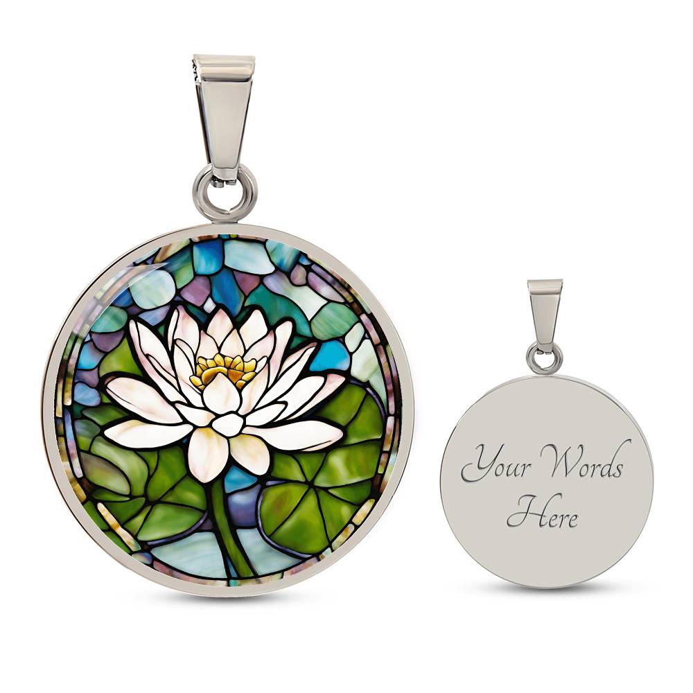 Birth Month Flower Necklace | Lily of the Valley Birth Flower Necklace | May Birth Flower Necklace | Stained Glass Personalized Pendant Necklace