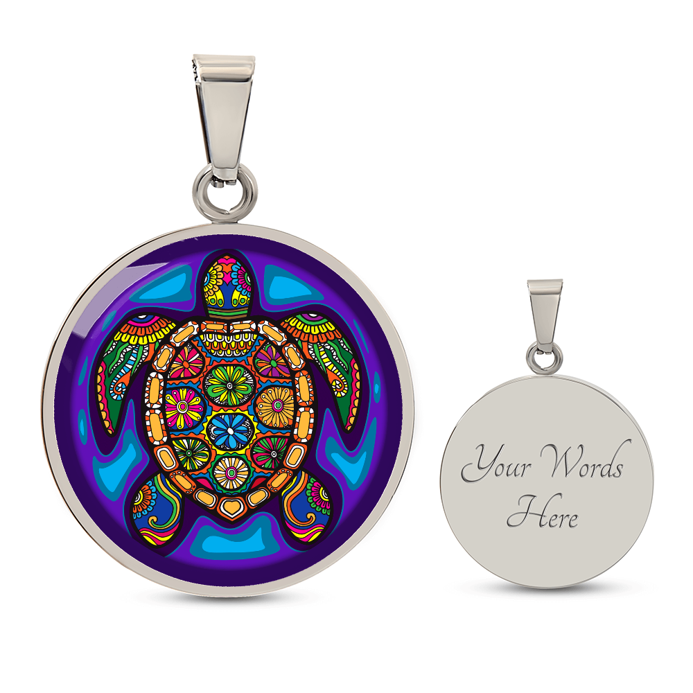 Turtle Lover Necklace | Tribal Art Turtle Pendant