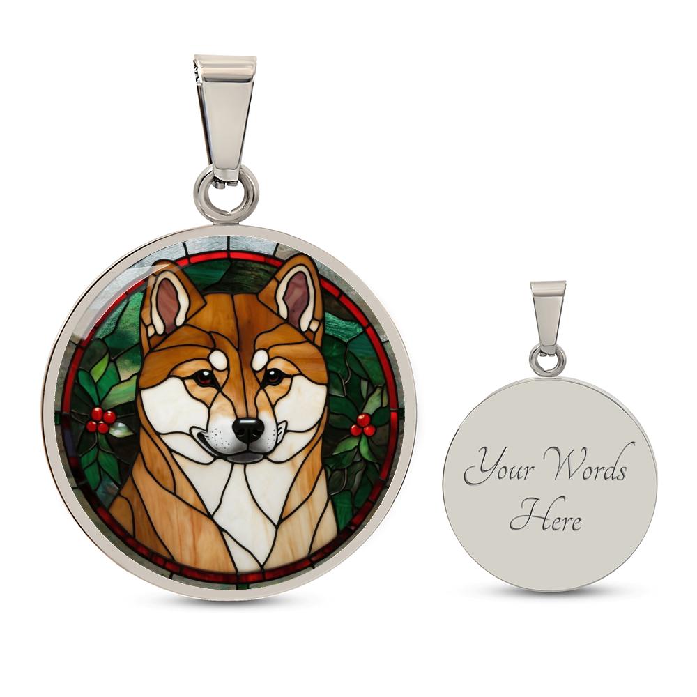 Stained Glass Shibu Inu Pendant | Animal Lover Gift | Shibu Inu Mom | Jewelry For Pet Loss