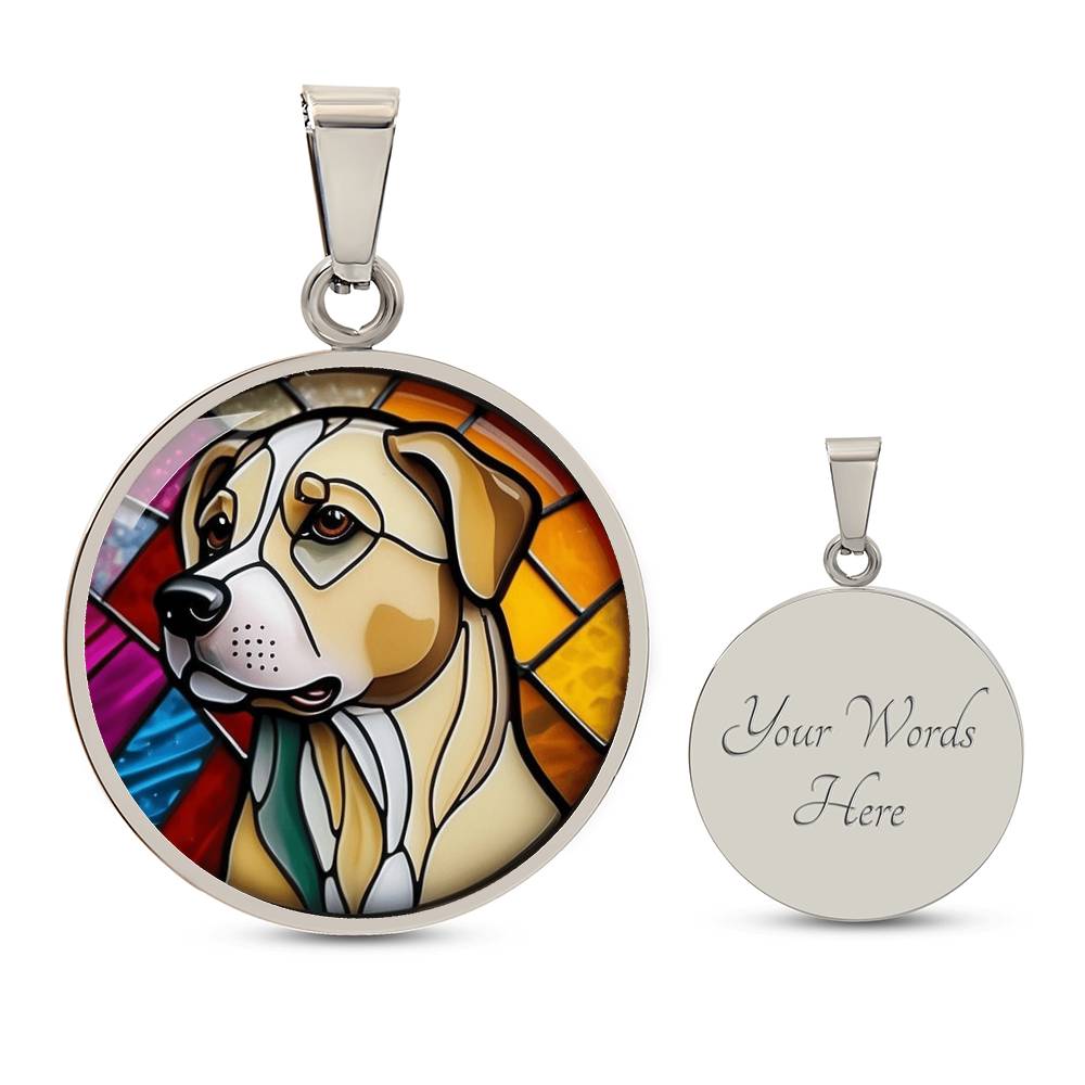 Stained Glass Personalized Pendant Necklace | Animal Lover Gift | Dog Mom Birthday Present | Jewelry For Pet Loss