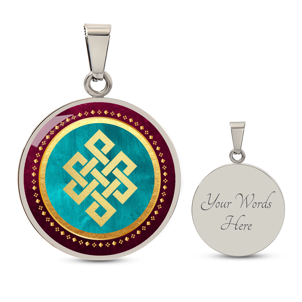 Endless Knot Pendant Necklace Red
