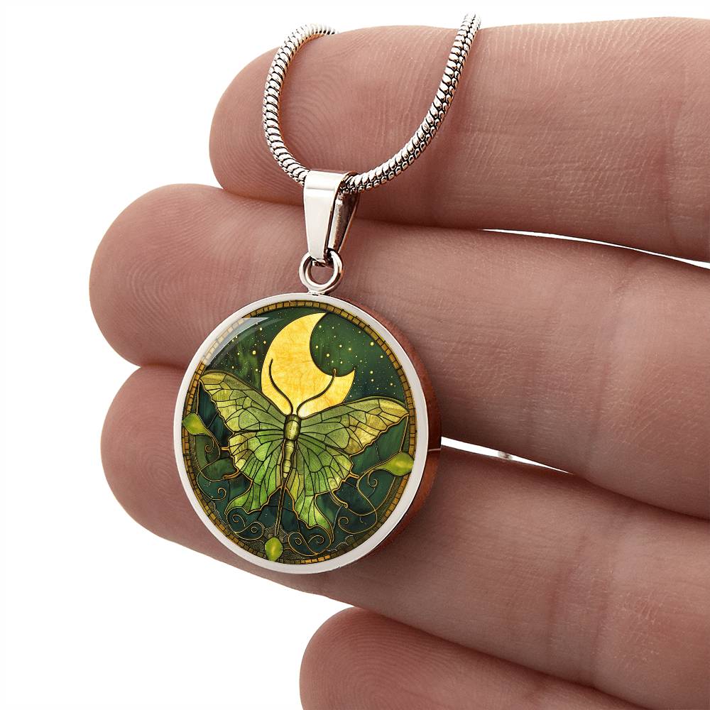 Luna Moth Vintage Necklace | Intuition Jewelry | Whimsical Goth Jewelry  | Bug Jewelry