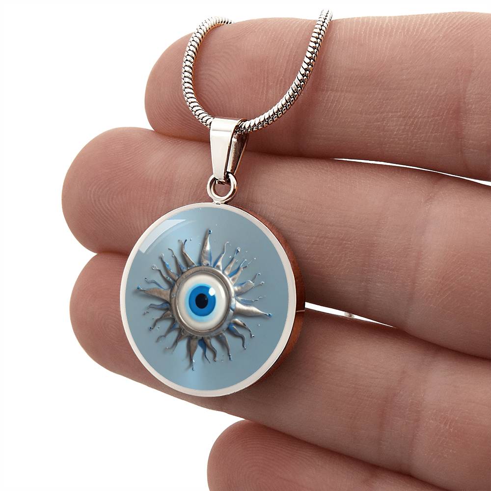 Turkish Evil Eye Charm Pendant | Protection Jewelry | Good Luck Charm Eye Necklace | Evil Eye Pendant Chain |