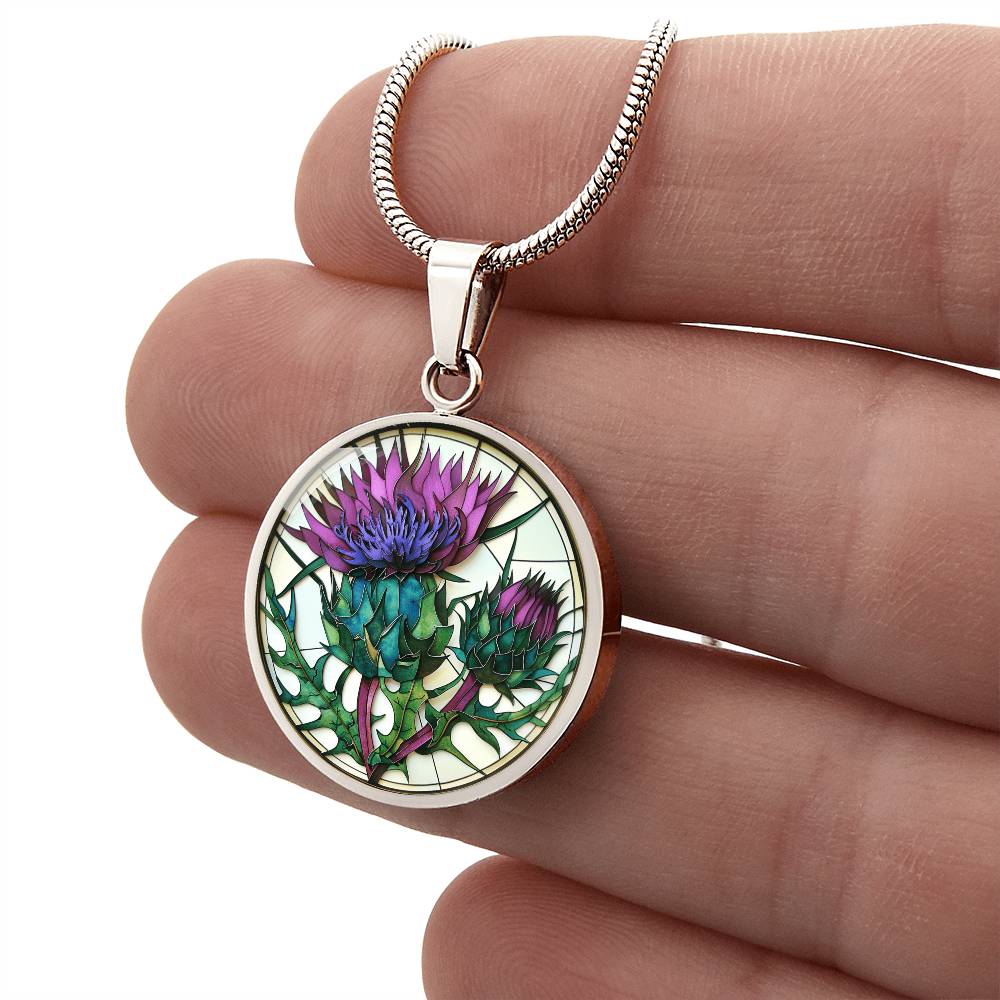 Scottish Thistle Pendant | Faux Paper Scottish Thistle Art