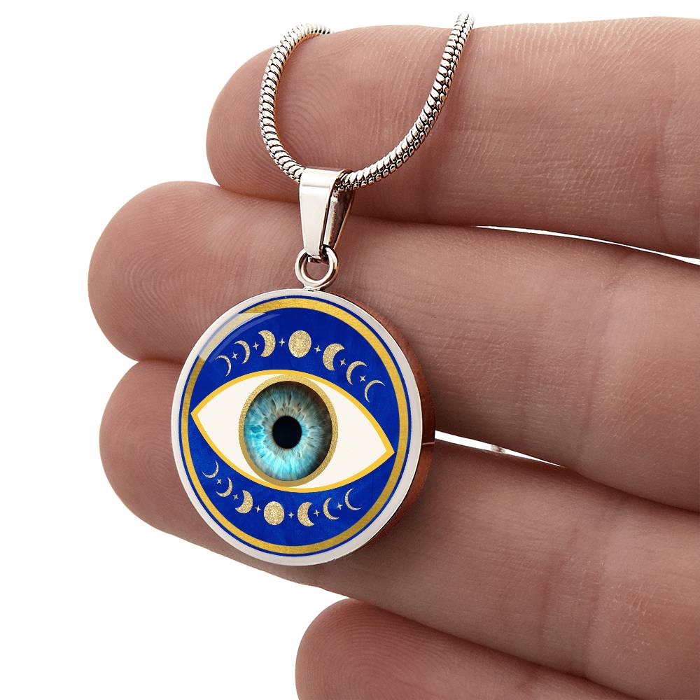 Evil Eye & Triple Moon Pendant