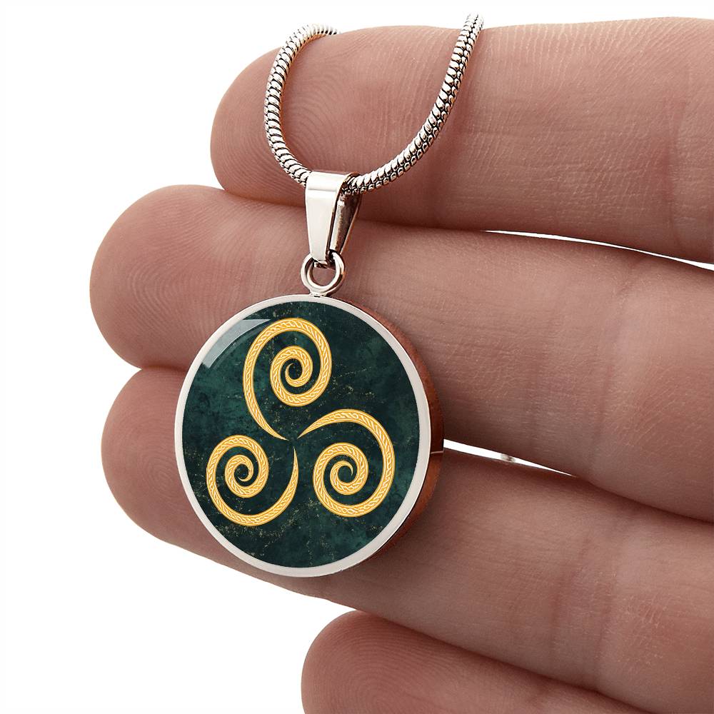 Triskelion Celtic Graphic Pendent / Celtic Mythology Pendant