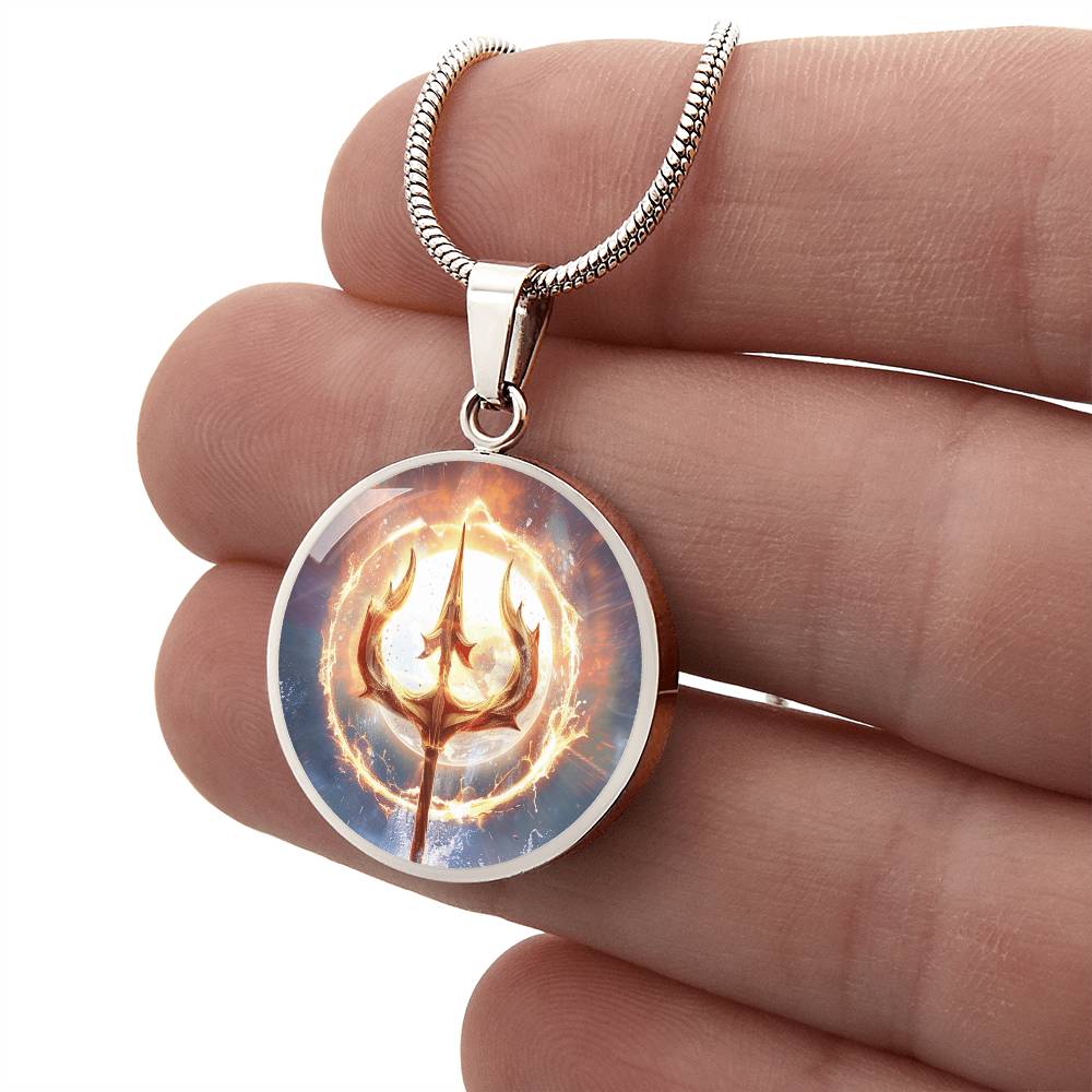 Poseidon Trident Pendant Necklace / Sea God Pendant