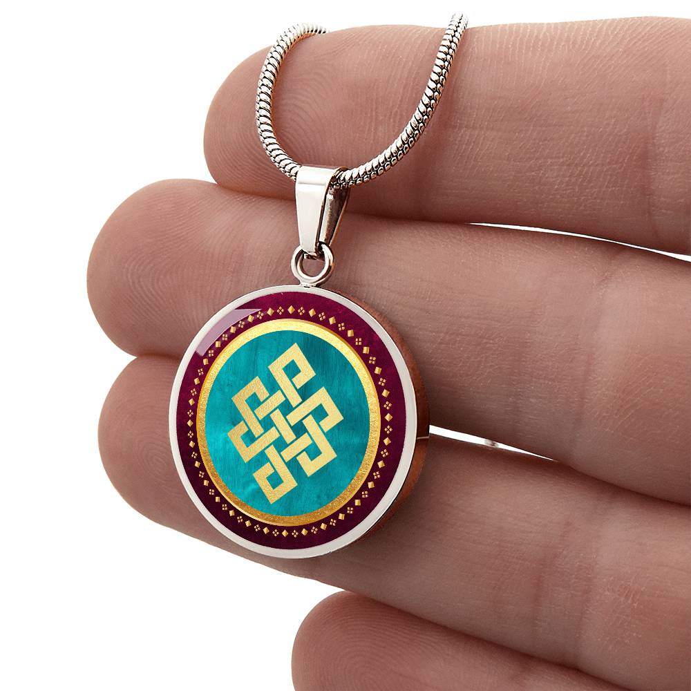 Endless Knot Pendant Necklace Red