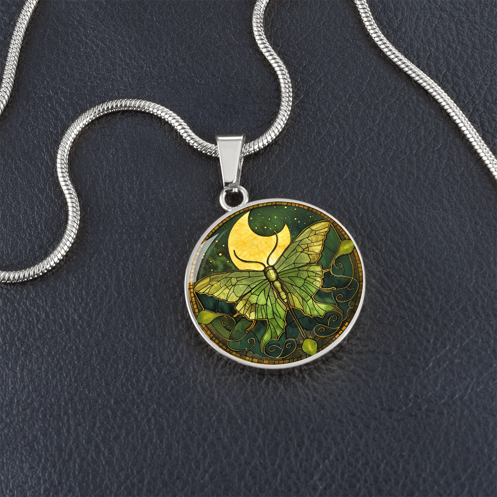 Luna Moth Vintage Necklace | Intuition Jewelry | Whimsical Goth Jewelry  | Bug Jewelry