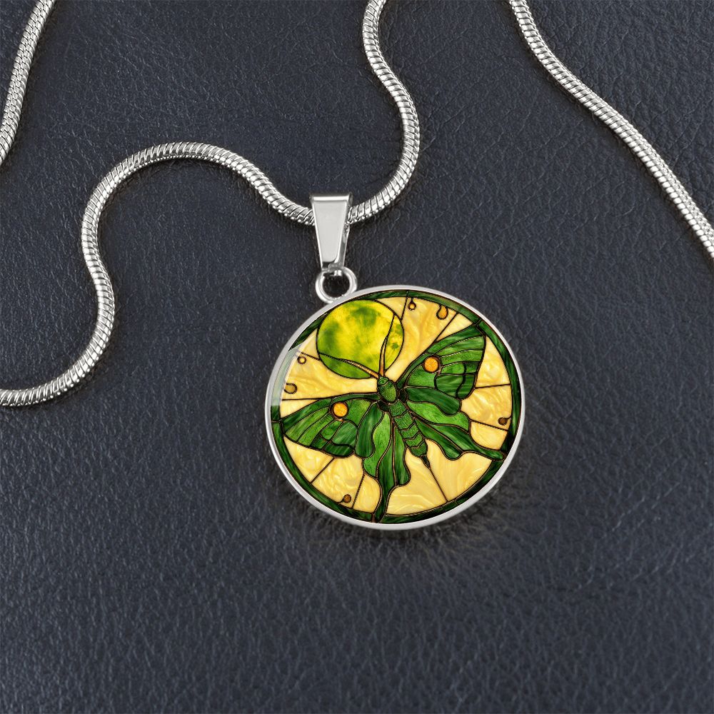 Luna Moth Vintage Necklace | Intuition Jewelry | Whimsical Goth Jewelry  | Bug Jewelry